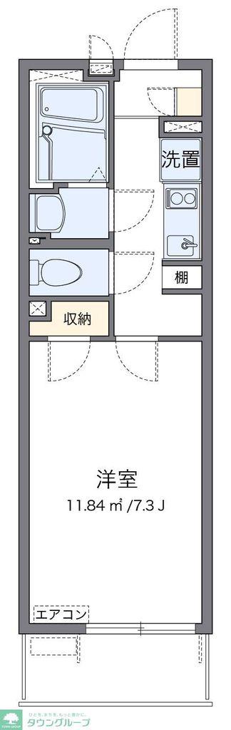 クレイノSOLUTIONSVI(1K/3階)の間取り写真