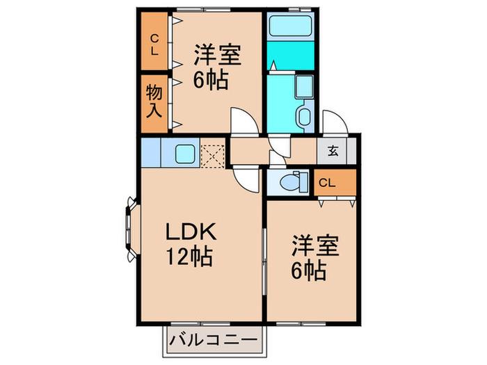 クリアハイツ(2LDK/1階)の間取り写真