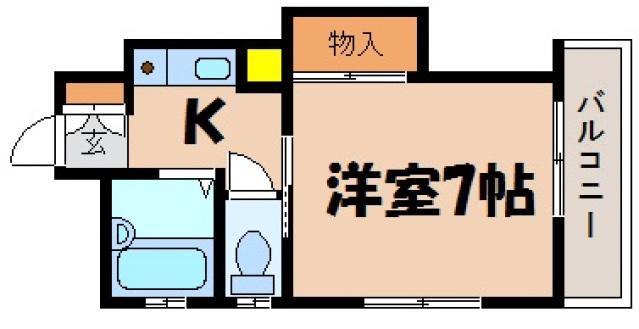 アルカディア・アキ(1K/2階)の間取り写真