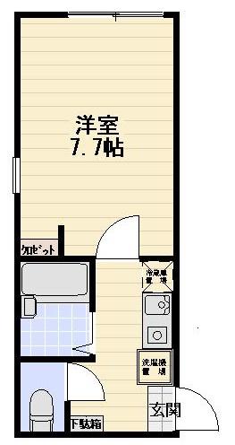 スカイレジデンス川崎(1K/1階)の間取り写真