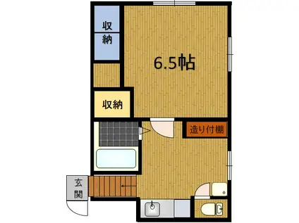 丸美屋貸店舗2階(1K/2階)の間取り写真