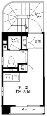 アーバン神楽坂(ワンルーム/2階)の間取り写真