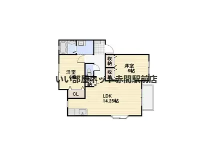 ピュアハイツ2A棟(2LDK/2階)の間取り写真