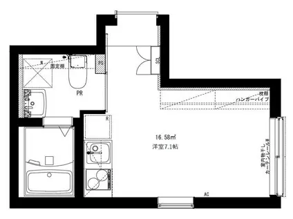 Y-FLAT(ワンルーム/3階)の間取り写真