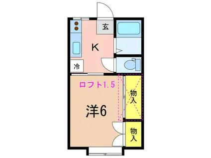 第9レジデンス(1K/2階)の間取り写真