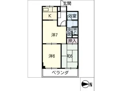 上島ビル(3K/4階)の間取り写真
