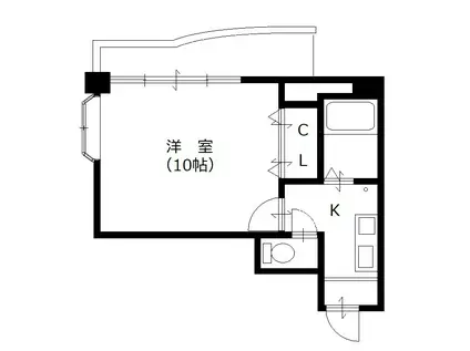 ノーブルハイツ(1K/3階)の間取り写真