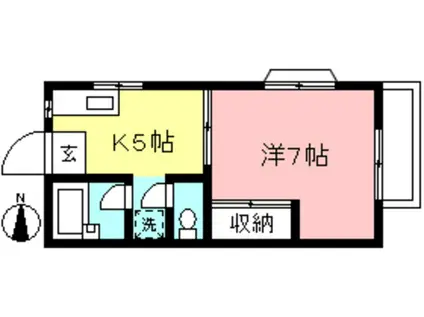 ガーネットハイツ(1K/1階)の間取り写真