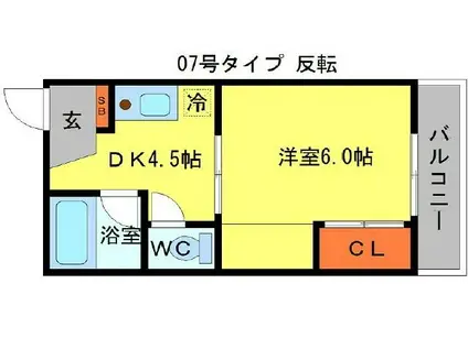 EST-小野原(1DK/2階)の間取り写真