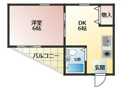 ウィステリア(1DK/2階)の間取り写真