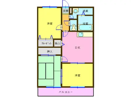 リバティハウス武久(3DK/1階)の間取り写真