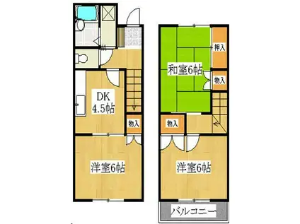 グリーンヒルズSHINODA(3K/1階)の間取り写真