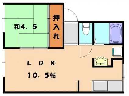 シーサイドハイツ(1LDK/2階)の間取り写真