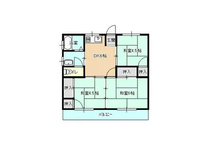 成松ハイツII(3DK/2階)の間取り写真