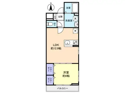 井野アパート(1LDK/1階)の間取り写真
