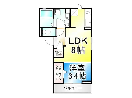 CHAMBRE OSAKAYA(1LDK/2階)の間取り写真