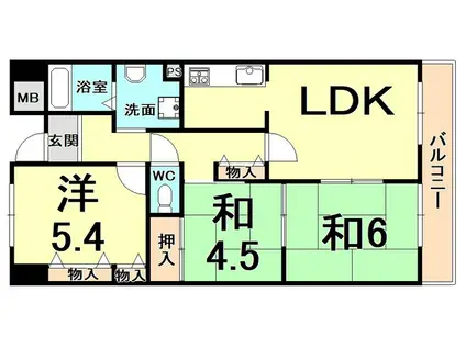 アンシャンテ21(3LDK/4階)の間取り写真