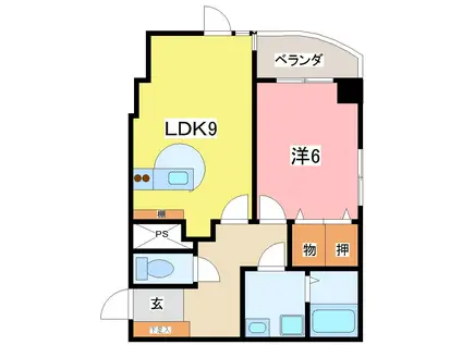 ビバリーマンション(2LDK/3階)の間取り写真