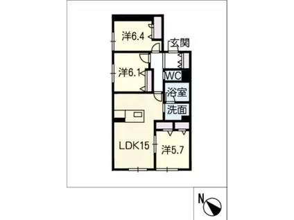 シャーメゾンサクラ(3LDK/1階)の間取り写真