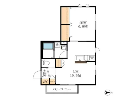 南六郷2丁目メゾン(1LDK/1階)の間取り写真