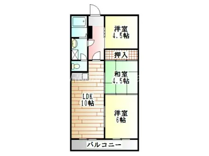 第1 サニーハイツ(3LDK/3階)の間取り写真