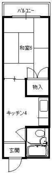 山品ビル(1K/3階)の間取り写真