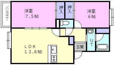 プレファシオ(2LDK/2階)の間取り写真