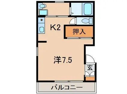 コーポ・サークル1(ワンルーム/3階)の間取り写真