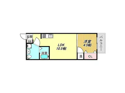 Fメゾン大領I(1LDK/1階)の間取り写真