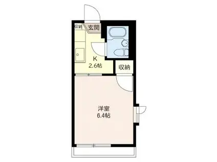 HAMAマリン(1K/2階)の間取り写真