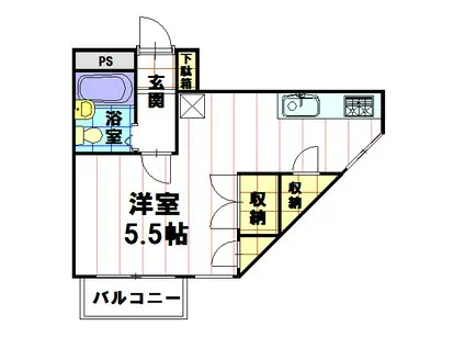 コーポ丸山(ワンルーム/3階)の間取り写真