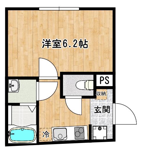 ハレルアナ南長崎(1K/1階)の間取り写真