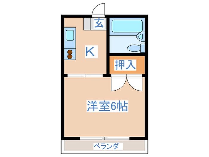 サンライズ北原(1K/2階)の間取り写真
