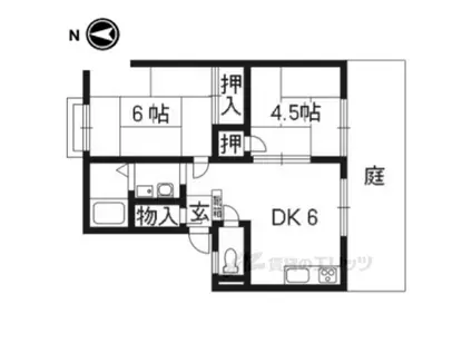 サンハイツ鴨川(2DK/1階)の間取り写真