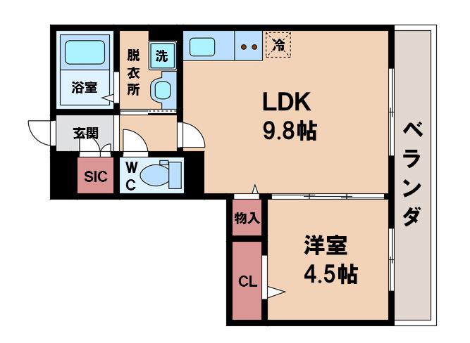 パライソ(1LDK/3階)の間取り写真