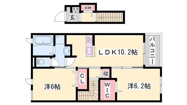 アイリス・K I(2LDK/2階)の間取り写真