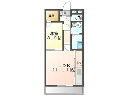 ジラソーレ(1LDK/2階)の間取り写真