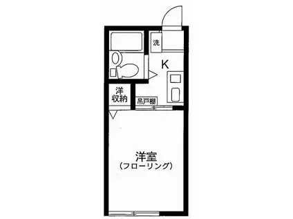 シティハイムマリオンミキ(1K/2階)の間取り写真