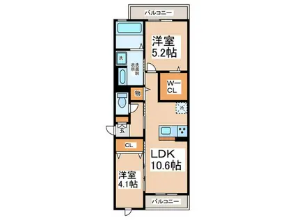 エミネンス久米田(2LDK/3階)の間取り写真