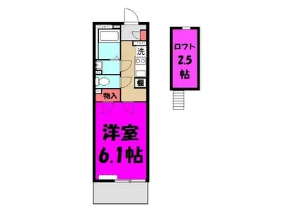 つくばエクスプレス 八潮駅 徒歩11分 3階建 築11年(1K/3階)の間取り写真