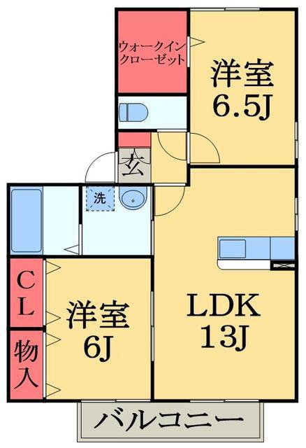 YMAⅢ(2LDK/1階)の間取り写真