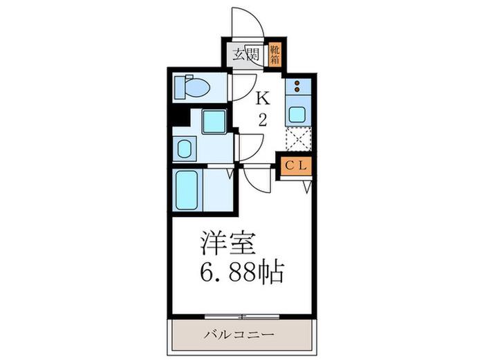 サンティオン北白川(1K/2階)の間取り写真