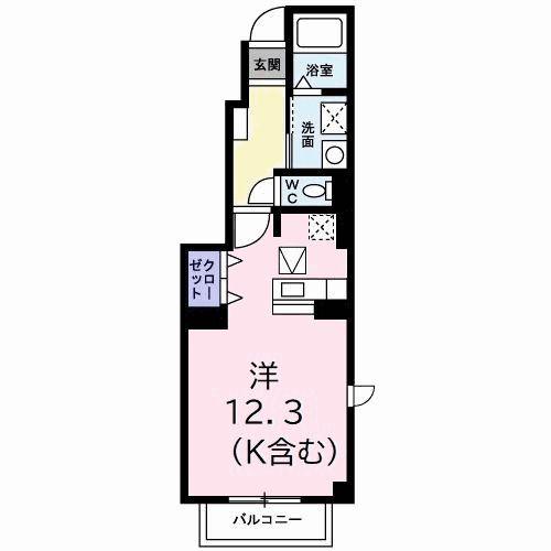 エスペランサ翔(ワンルーム/1階)の間取り写真