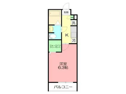 ファイブスター東海 C棟(1K/2階)の間取り写真