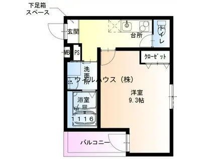 フジパレス南清水町ノース(1K/1階)の間取り写真