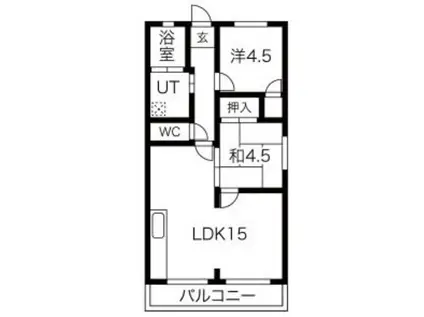 リバーサイドハイツ(2LDK/3階)の間取り写真