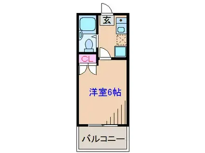 エスポワール綱島(1K/2階)の間取り写真