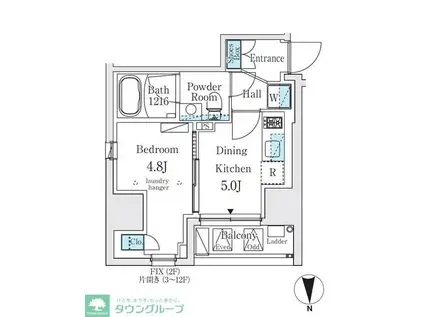 ジオエント秋葉原(1DK/10階)の間取り写真