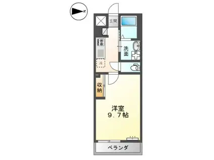 ガーデン(1K/2階)の間取り写真