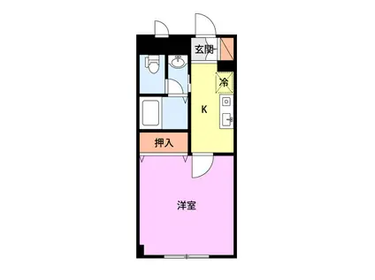 アバンウェル細貝(1K/2階)の間取り写真